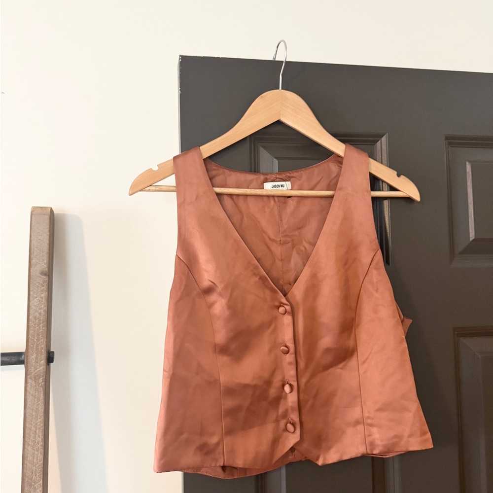 Jason Wu Orange Sleeveless Crop Tank Top